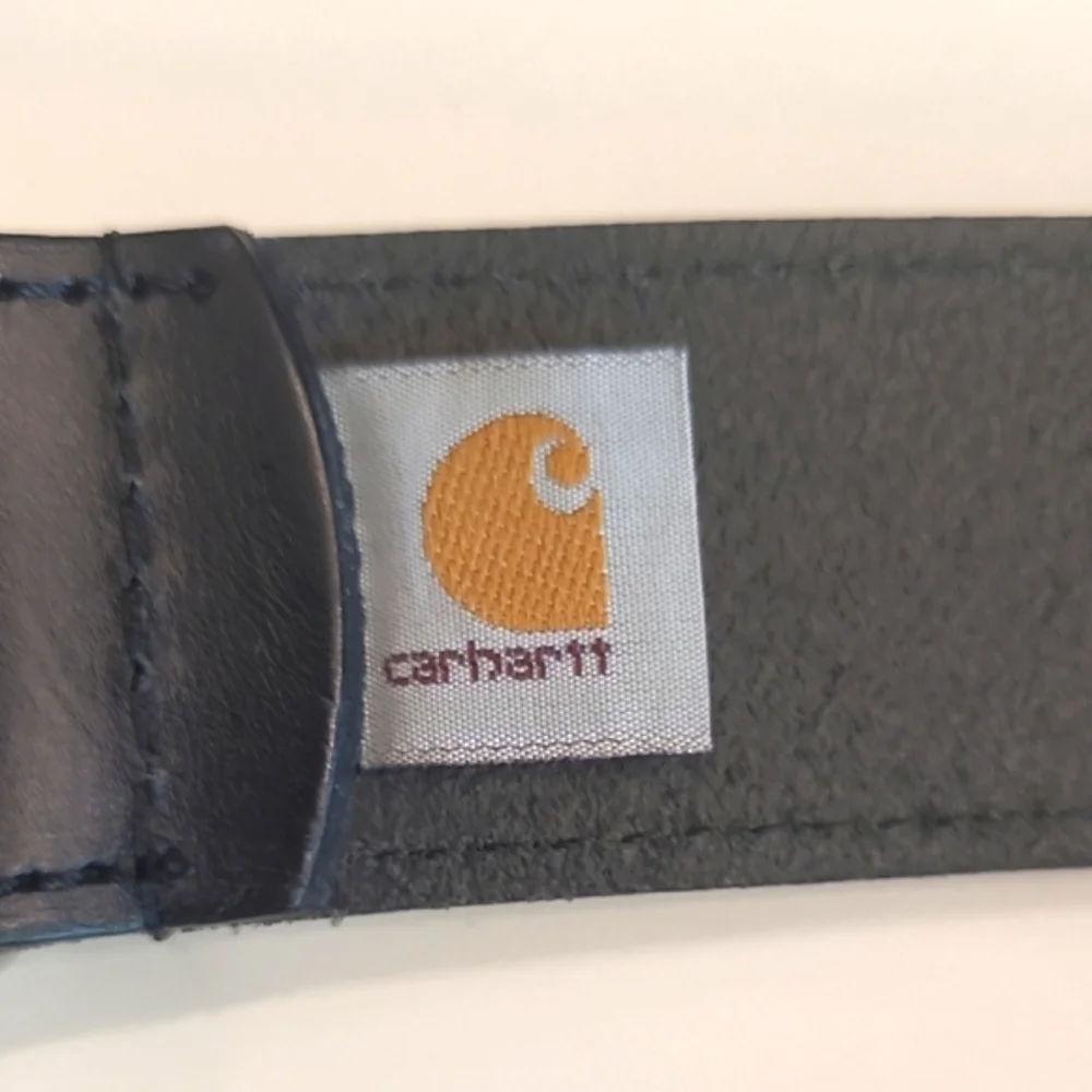 Carhartt Leather Genuine Leather Belt Debossed Brand Logo Adjustable Size 48